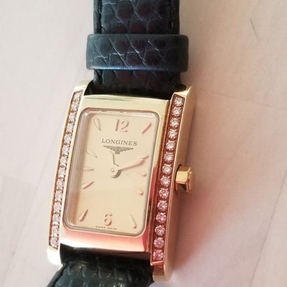 Authentic Longines 18k Gold VVS Diamond Watch, New Battery. Mint, Certificate - Picture 3 of 14